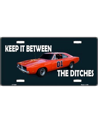 Keep It Between the Ditches (General Lee) car tag